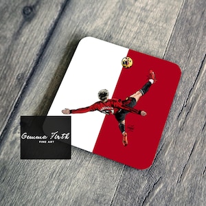 Garnacho inspirierte Zeichnung Untersetzer Design inspirierte Zeichnung | Utd Fan Geschenk | Utd Trinkhose | Fußball Untersetzer