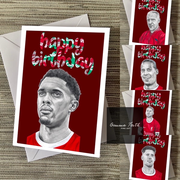 Liverpool Portraits Inspired Birthday Cards A5 Size Handmade