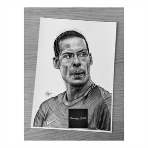 Virgil Van Dijk Print A4 Size Original Artwork Liverpool themed | Football Prints | Birthday Gift | Football Decor | Christmas Gift |