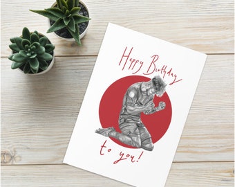 Harvey Elliott Drawing Birthday Card A5 Size Handmade HAMMER CARD