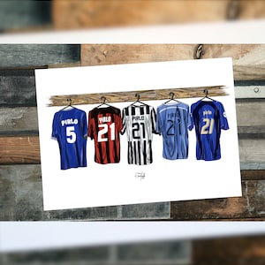 Pirlo Themed Career Dressing Room Kit Print Hand Illustrated Design