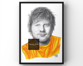 Disegno a matita del famoso cantante Ed S Disegno A4 Stampa OPERA D'ARTE ORIGINALE