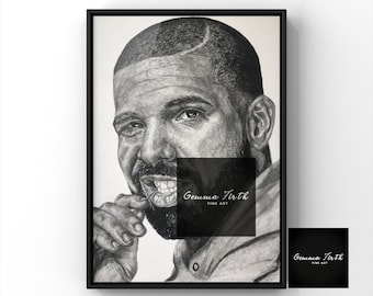 Famous Singer Drawing Drizzy Drawing Print | A4 limited edition Unframed | Hip Hop, Rap, Rapper, Musician, aritst,