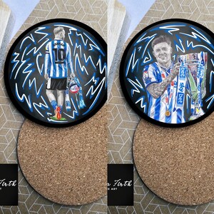 Dessous de verre en forme de banane et Windass inspirés de Sheff Wed | Dessous de verre rond | Dessous de verre Football | Cadeau d'anniversaire |