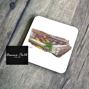 Valley Parade Bradford Inspired Drawing Coaster Handmade Hand Drawn Design | Football Coaster | Football Stadium Gift | Football Decor