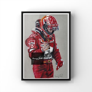 Color Buntstift Zeichnung von Schumacher A5,A4,A3 UNGERAHMT DRUCK
