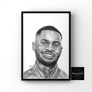 Famous Singer Pencil Drawing Dave Pencil Drawing Print A4 size Original Artwork Santan Dave art