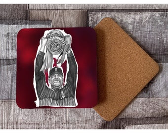Jurgen Klopp Coaster original artwork hand drawn design Liverpool themed