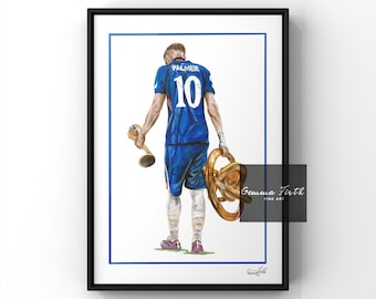 Palmer Watercolour Painting print A5 A4 A3 Original Artwork | Football Prints | Birthday Gift | Football Decor | Chels fan gift