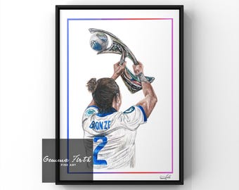 Lucy Bronze inspirierte Druck Aquarell Malerei Original Kunstwerk Fußballspieler Zeichnung, Frauen-EM, Frauenfussball, Chels Fan Geschenk