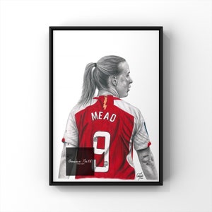 Beth Mead inspirierte Druck Bleistift Zeichnung Original Kunstwerk Fußballer Zeichnung Löwinnen