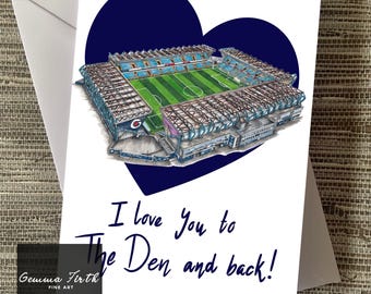 Biglietto di anniversario The Den Drawing / Biglietto di San Valentino / Biglietto con martello fatto a mano in formato A5
