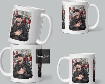 Jurgen Klopp Trophy Inspired Digital Illustration Mug