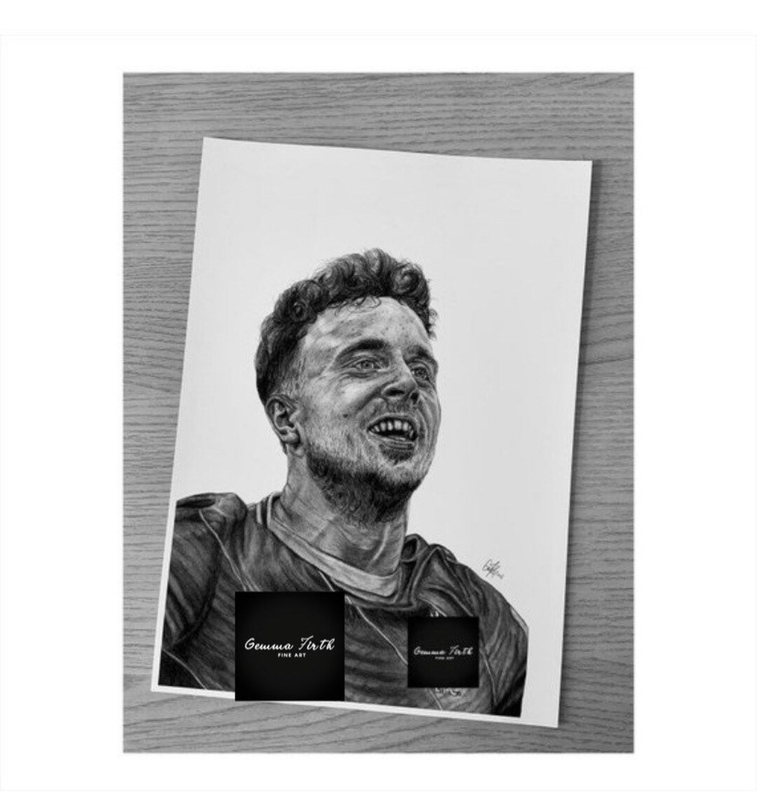 Diogo Jota A4 Print - Pencil Drawing Print Liverpool Footballer