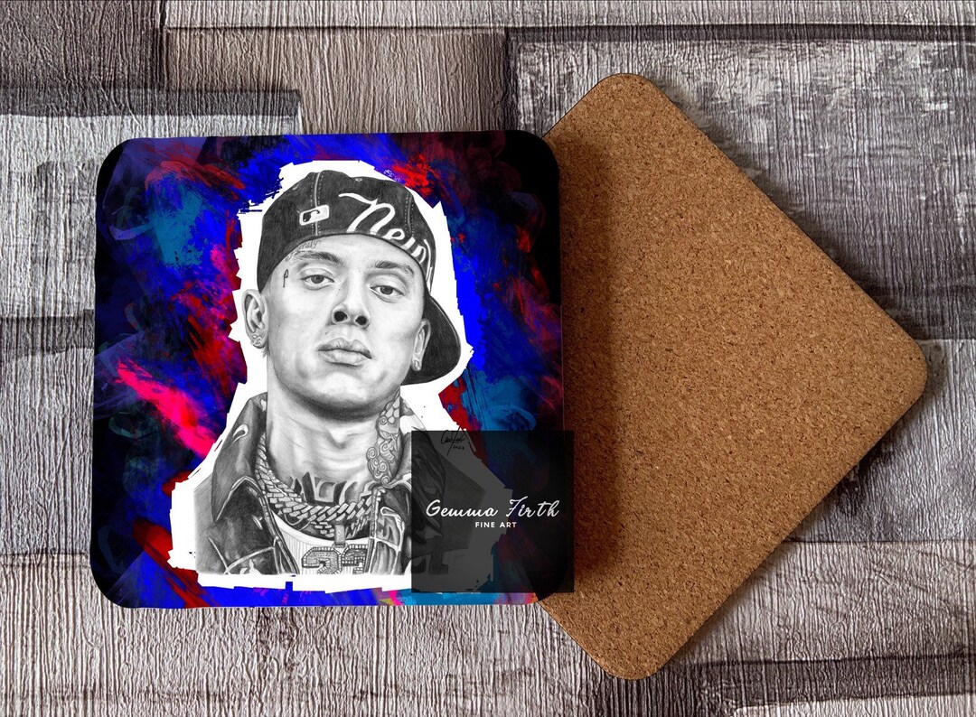 Famous Singer Drawing Cent C Inspired Coaster Rapper Original Artwork ...