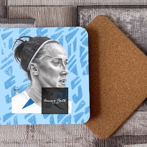 Lucy Bronze Drawing Coaster design women’s football inspired Drawing
