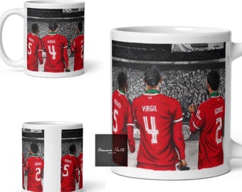 Cupvinnande Reds digital teckning inspirerad blyertsteckningsmugg originalkonstverk | Liverpool-fanmugg | Liverpool-presentidé | Fotbollsmugg