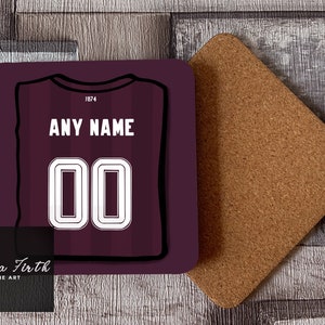 Gepersonaliseerde onderzetter met hartenthema aanpasbaar Origineel handgetekend kunstwerk 25/24 | Voetbalcadeaus | Kerstcadeau | Verjaardagscadeau