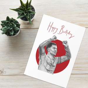 Cody Gakpo dessin carte d'anniversaire A5 carte marteau fait main