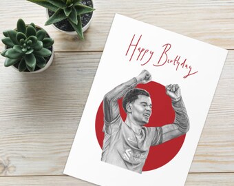 Cody Gakpo Drawing Birthday Card A5 Size Handmade HAMMER CARD