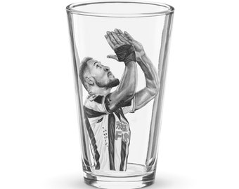 Joelinton Pencil Drawing Shaker pint glass Original Artwork