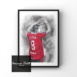 Grace Billton Inspirierte Bleistift Zeichnung Druck Original Kunstwerk Fußballer M U Fan Löwinnen