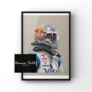 Color Buntstift Zeichnung von Daniel Ricciardo A4 A5 A3 UNGERAHMT DRUCK | F1 Druck | Formel 1 Geschenk | F1 Poster | Rennsport Dekor