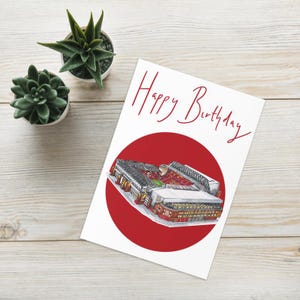 d'anniversaire de dessin d'Anfield | Carte de Noël | CARTE MARTEAU faite main au format A5