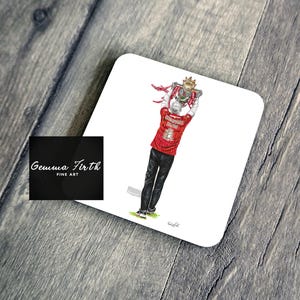Arne Slot Champions 24/25 Coaster The Reds Fan gift Hand Drawn Design