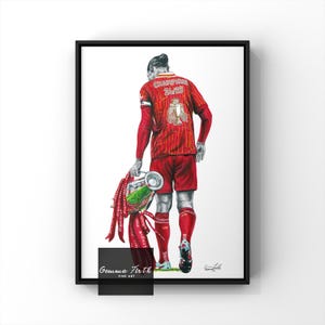 Virgil Van Djerk Inspiriert Bleistiftzeichnung A4 A5 A3 Zeichnung vonLivergil Kings | Fußball Poster | Geburtstagsgeschenk | Fußball Dekor |