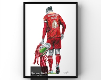 Virgil Van Dijk Inspired Pencil Drawing A4 A5 A3 Drawing Liverpool Champions drawing | Football Prints | Birthday Gift | Football Decor |
