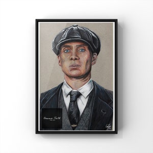 Zeichnung von Cillian Murphy als Tommy Shelby inspirierte Buntstift Zeichnung Druck A4 Druck Ungerahmt