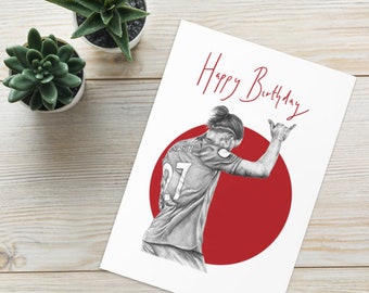 Darwin Nunez Drawing Birthday Card A5 Size Handmade HAMMER CARD