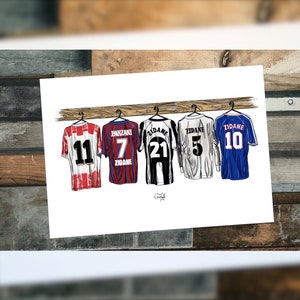 Carrière-kleedkamerkit met Zidane-thema print handgeïllustreerd ontwerp