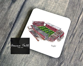 Posavasos inspirado en el estadio de fútbol, diseño hecho a mano, diseño dibujado a mano, posavasos de fútbol, regalo de estadio de fútbol, decoración de fútbol, bosque
