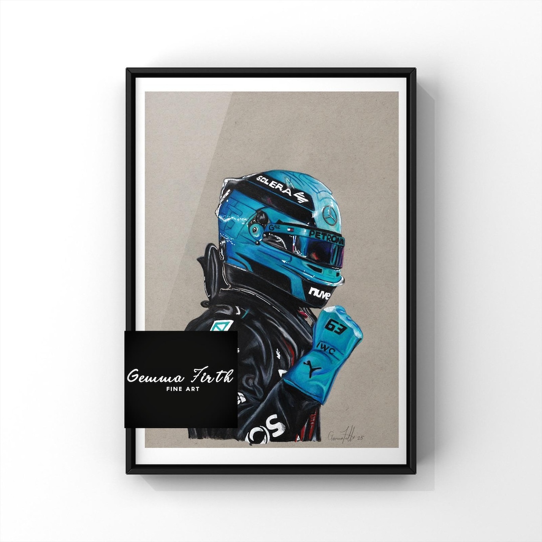 Colour Pencil Drawing of George Russell A4 A5 A3 UNFRAMED PRINT - Etsy