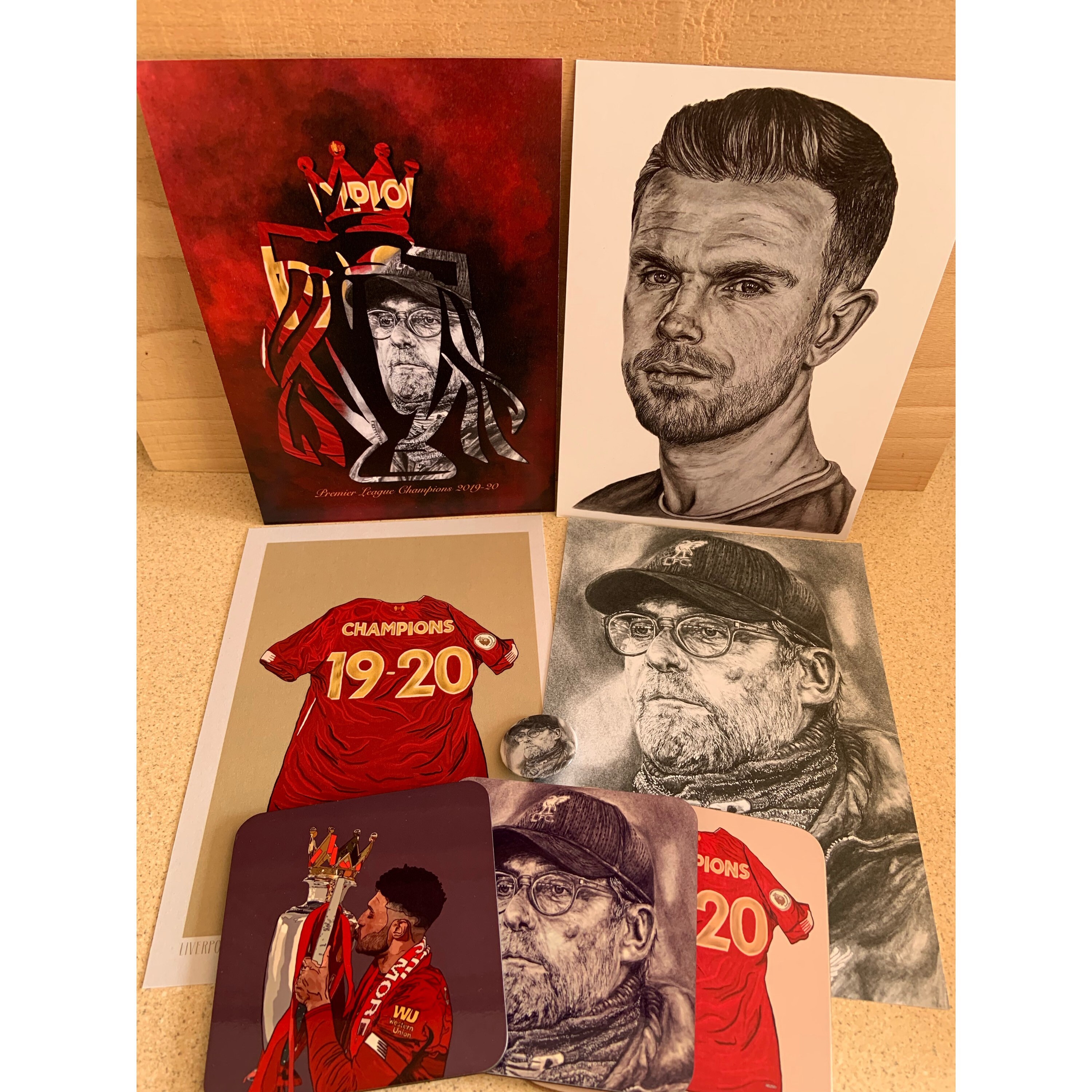 Liverpool FC Christmas gift set coasters Art prints badge Etsy