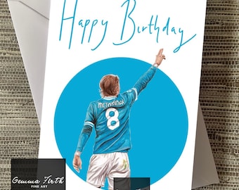 Scott Mctominay Watercolour Painting Birthday Card Fathers Day | A5 Size Handmade HAMMER CARD |