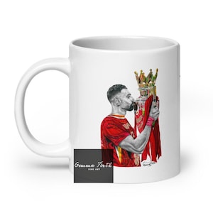 Van Dijk Mo Salah Arne Slot The Reds Champions Inspired Pencil Drawing Mug Original Artwork