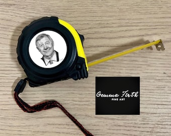 Sir Alex Ferguson Inspired Drawing Tape Measure Original Artwork | Football Gifts | Football Fan Gifts | Football Manager Art |