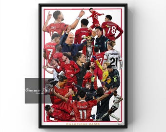 This is Number 20 Champions 24/25 Print A5, A4, A3 Football Poster, Liverpool Fan gift