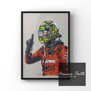 Color Buntstift Zeichnung von Lando Norris A4 A5 A3 UNGERAHMT DRUCK | F1 Drucken | Formel 1 Geschenk | F1 Poster | Rennsport Dekor