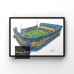 ラ・ボンボネーラ・ボカ・ジュニアーズをテーマにした絵 | サッカープリント | 誕生日プレゼント | サッカーの装飾 | A4 A5 A3 サッカープリント |