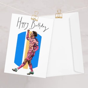 Ethan Ampadu Digital Zeichnung Geburtstagskarte A5 Größe Handmade HAMMER KARTE