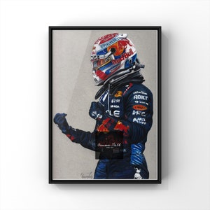 Dibujo a lápiz de color de Max Verstappen A4 A5 A3 IMPRESIÓN SIN MARCO