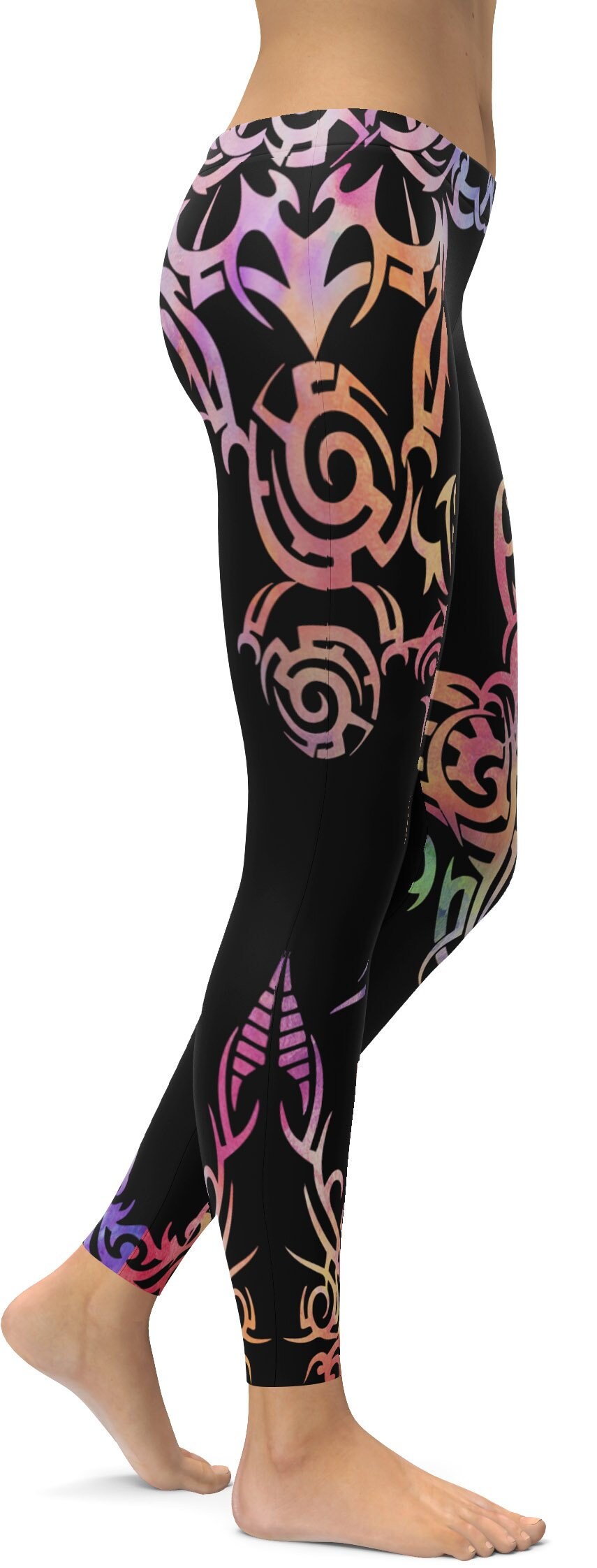 Tribal Print Graphic Leggings - M