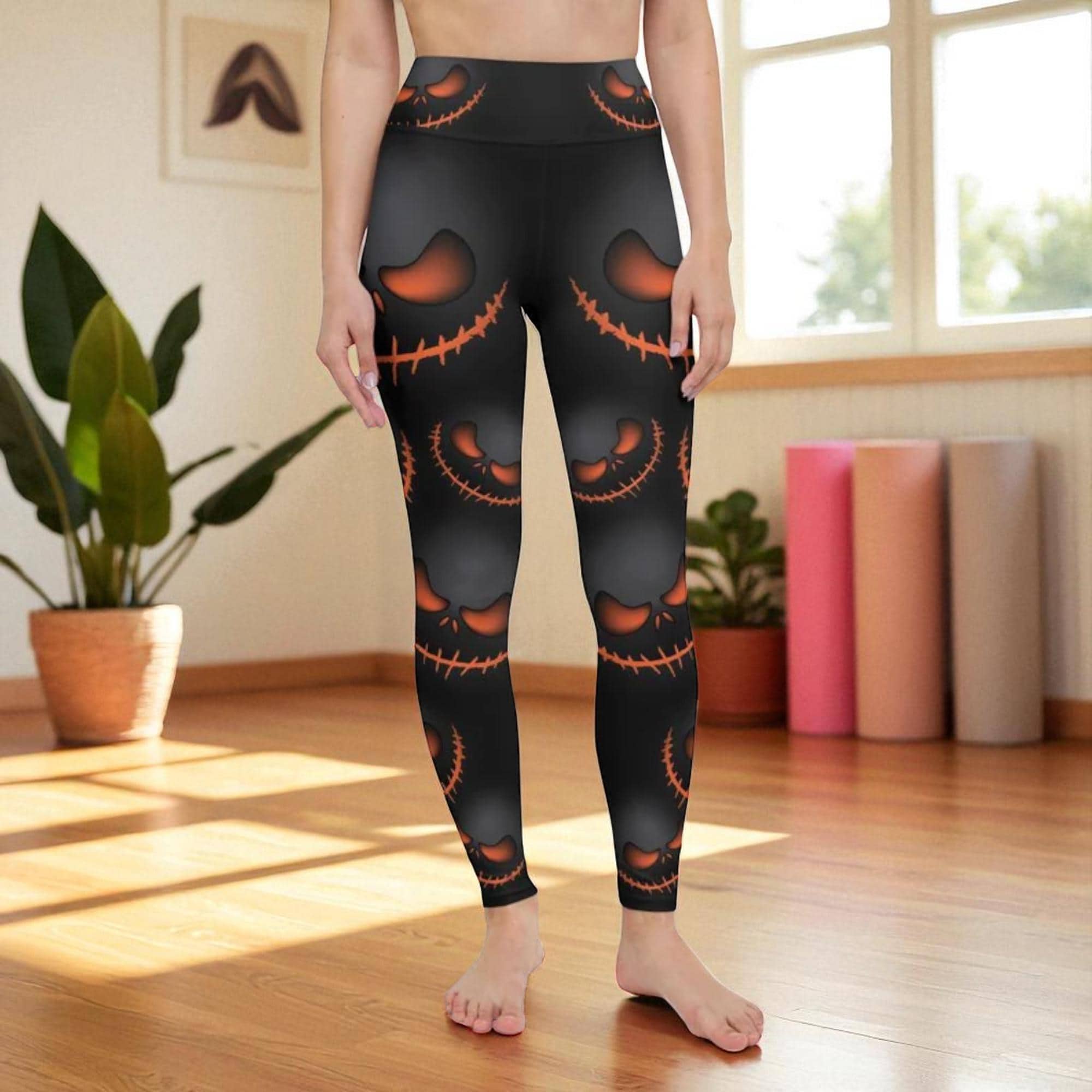 Chanpning Legging Femme Taille Haute Hiver Imprimé Halloween Vintage – Pantalon Slim Extensible Yoga Running