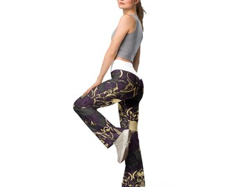 Poe Raven Damask Flare Leggings