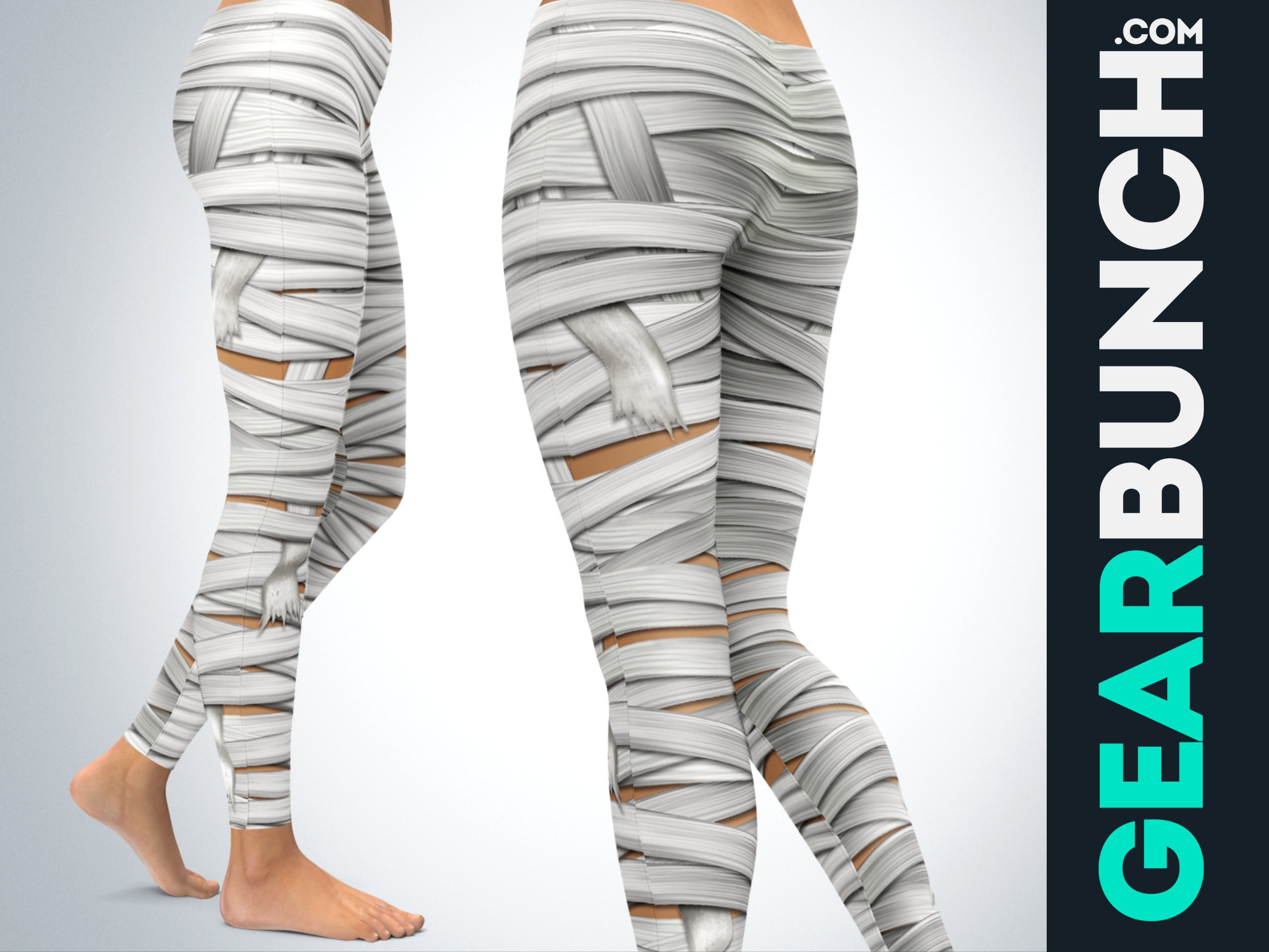 Mummy Wrap Leggings, Printed Leggings for Women, Halloween