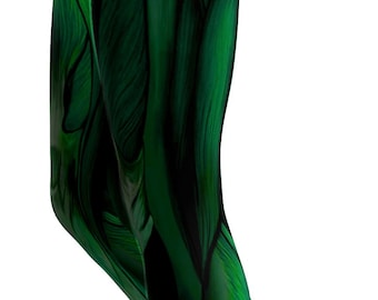 Patterned Workout Leggings - Green Muscle Capris for Women Activewear Yoga